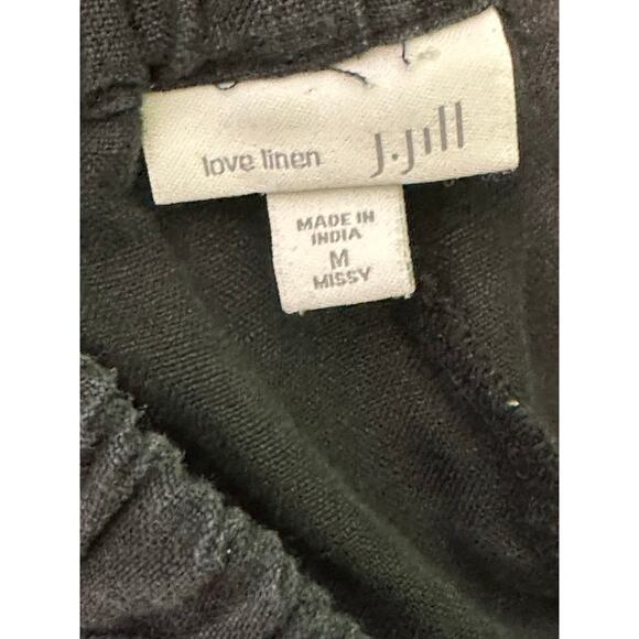 J.Jill black wash linen pull on wide legs casual pants size Medium - Picture 3 of 7